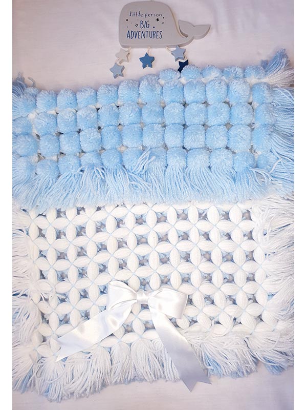 Blue pram blanket